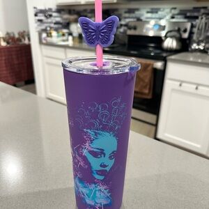 NWT- Wicked Purple Tumbler with Butterfly Straw